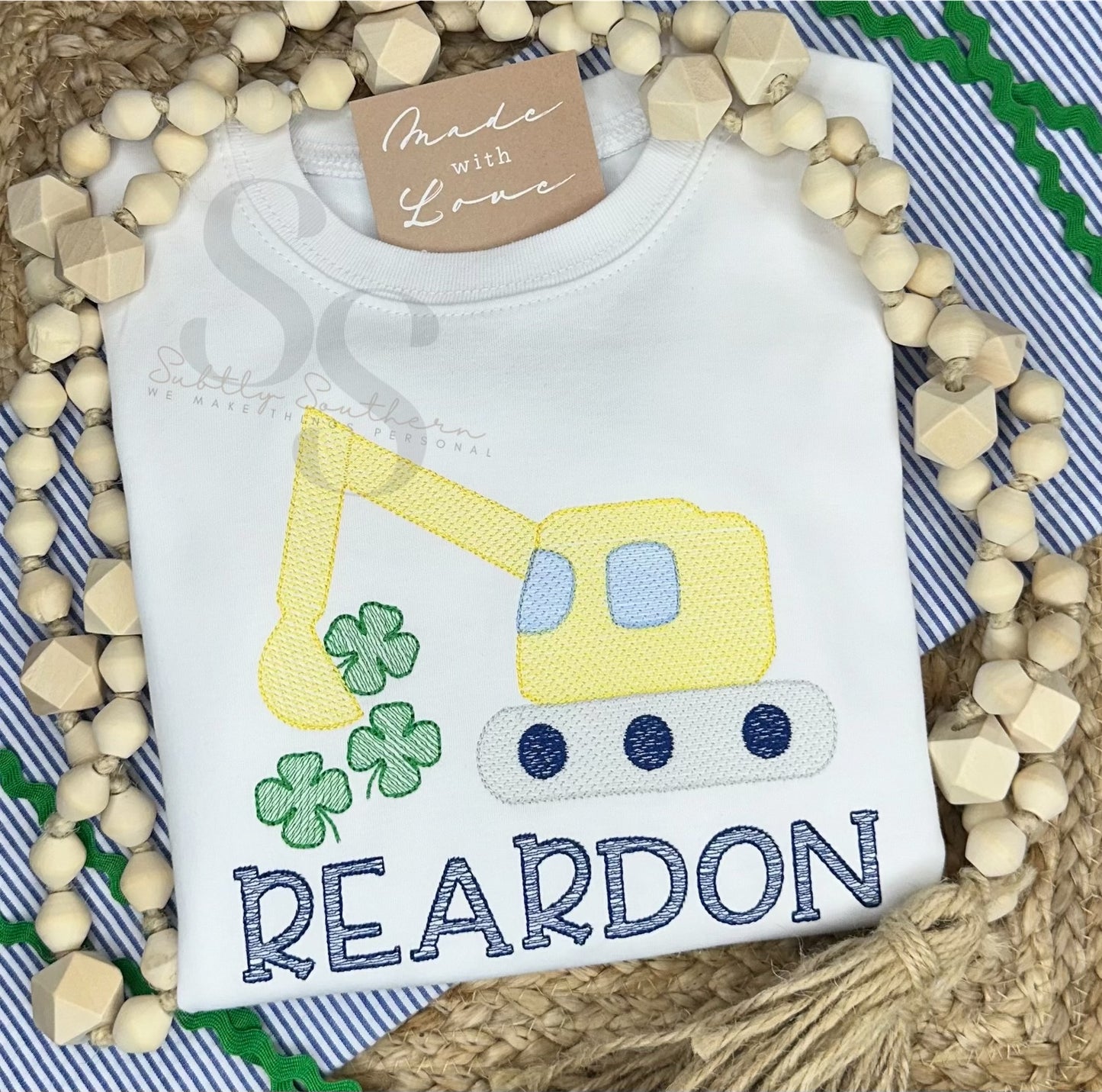 St. Patrick's Day Shamrock Excavator Shirt