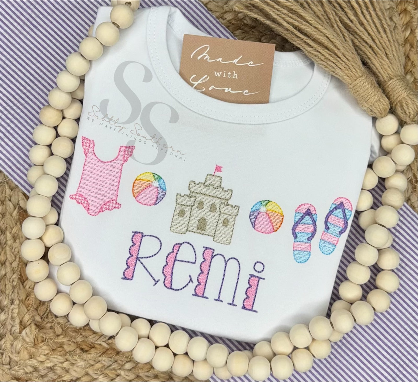 Beach Ruffle Bathing Suit Trio Shirt