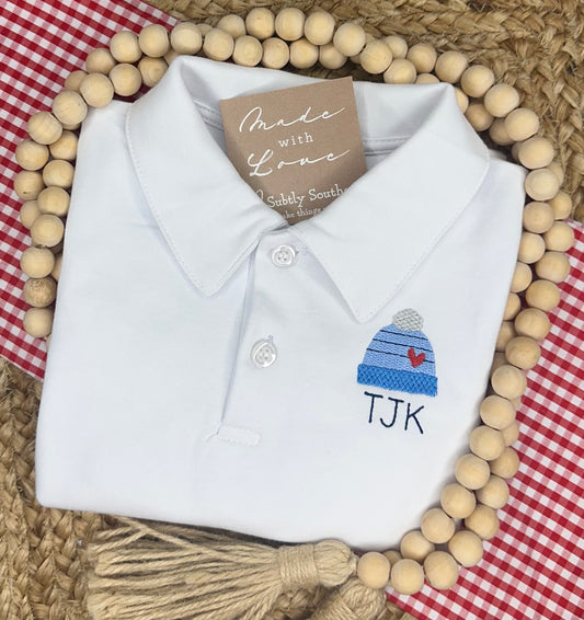 Mini Winter Heart Beanie Polo Shirt