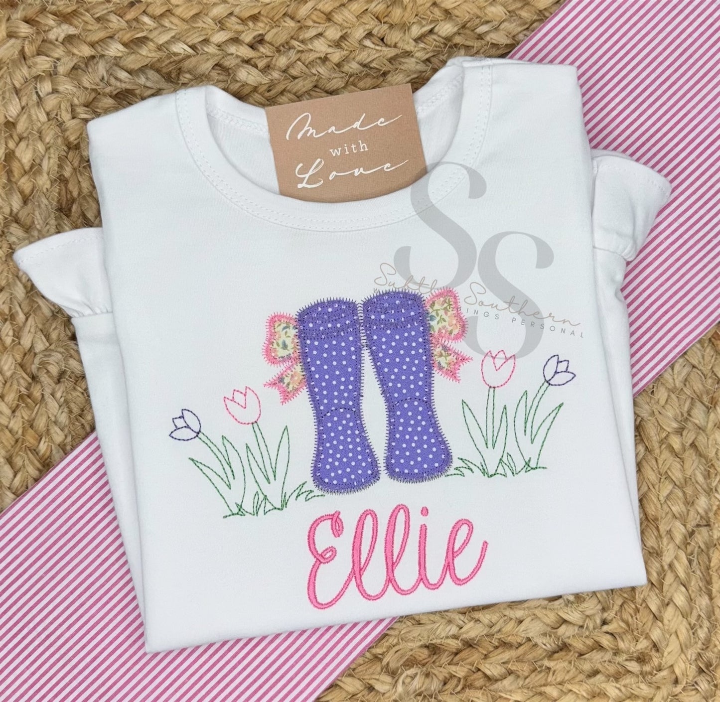 Rain Boots with Flowers Shirt