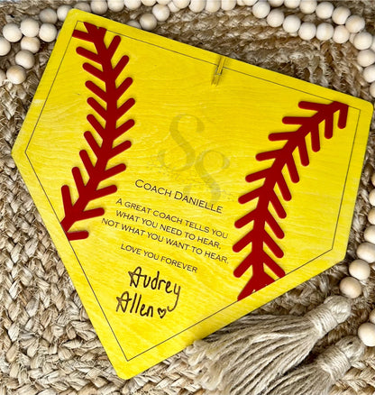 Softball Personalized Home Plate Gift