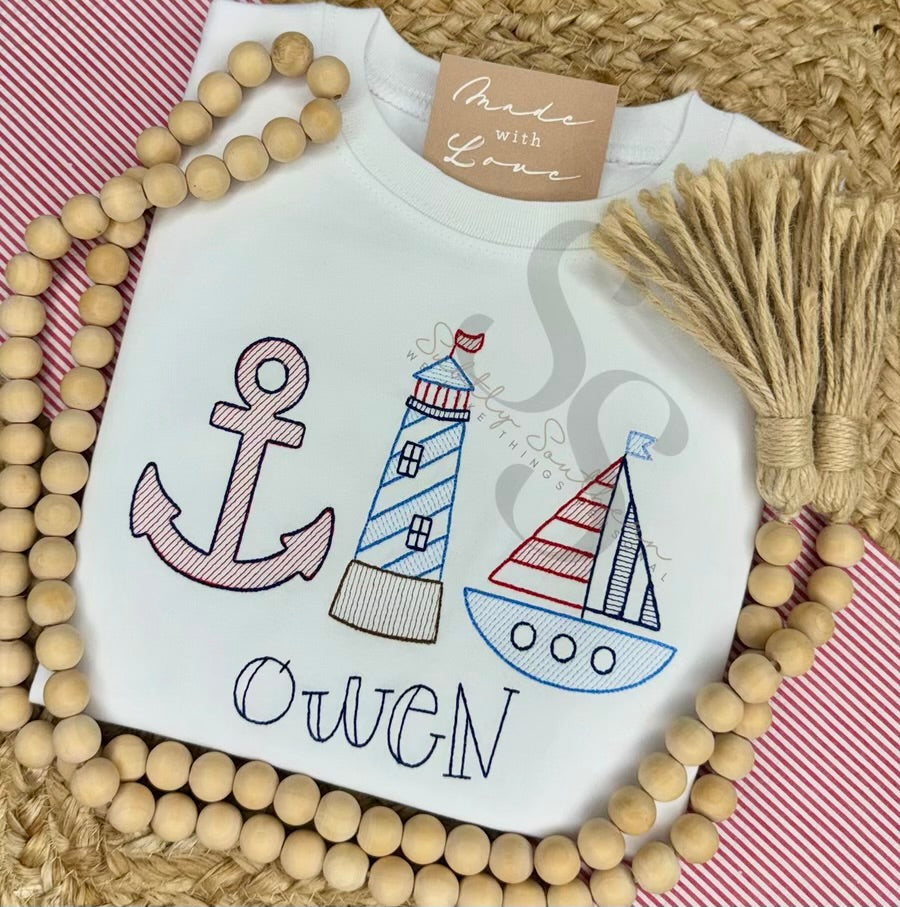 Anchor, Lighthouse, Sailboat Shirt