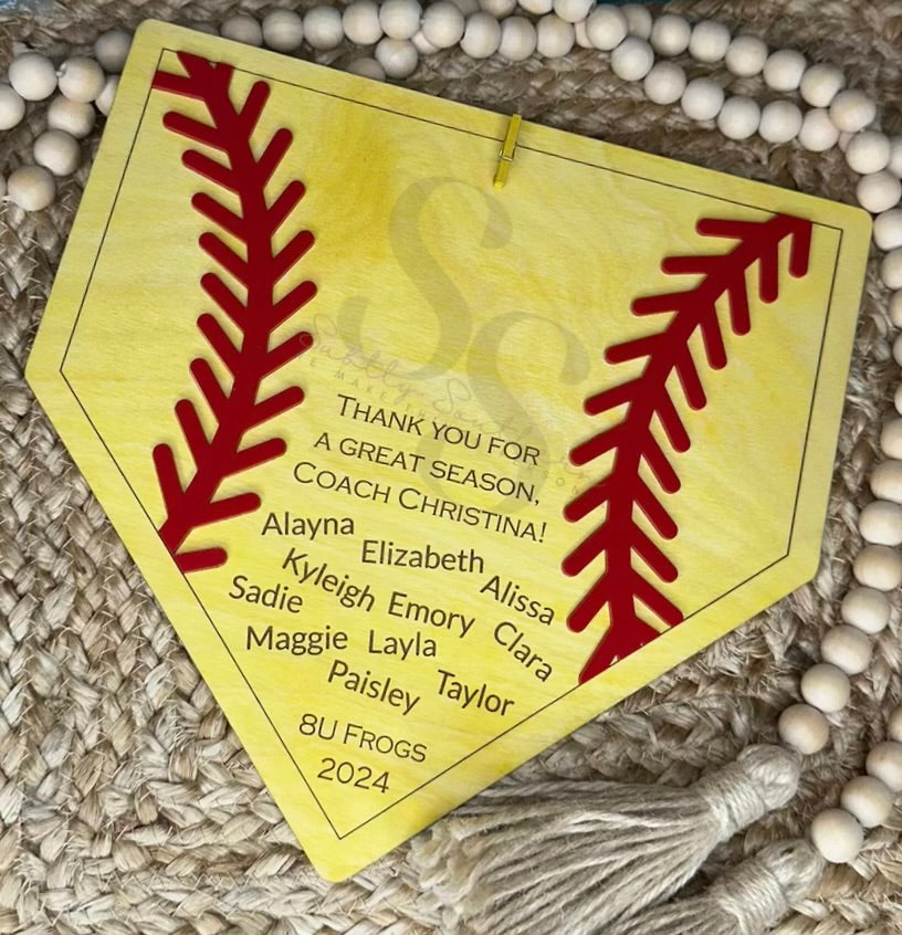 Softball Personalized Home Plate Gift