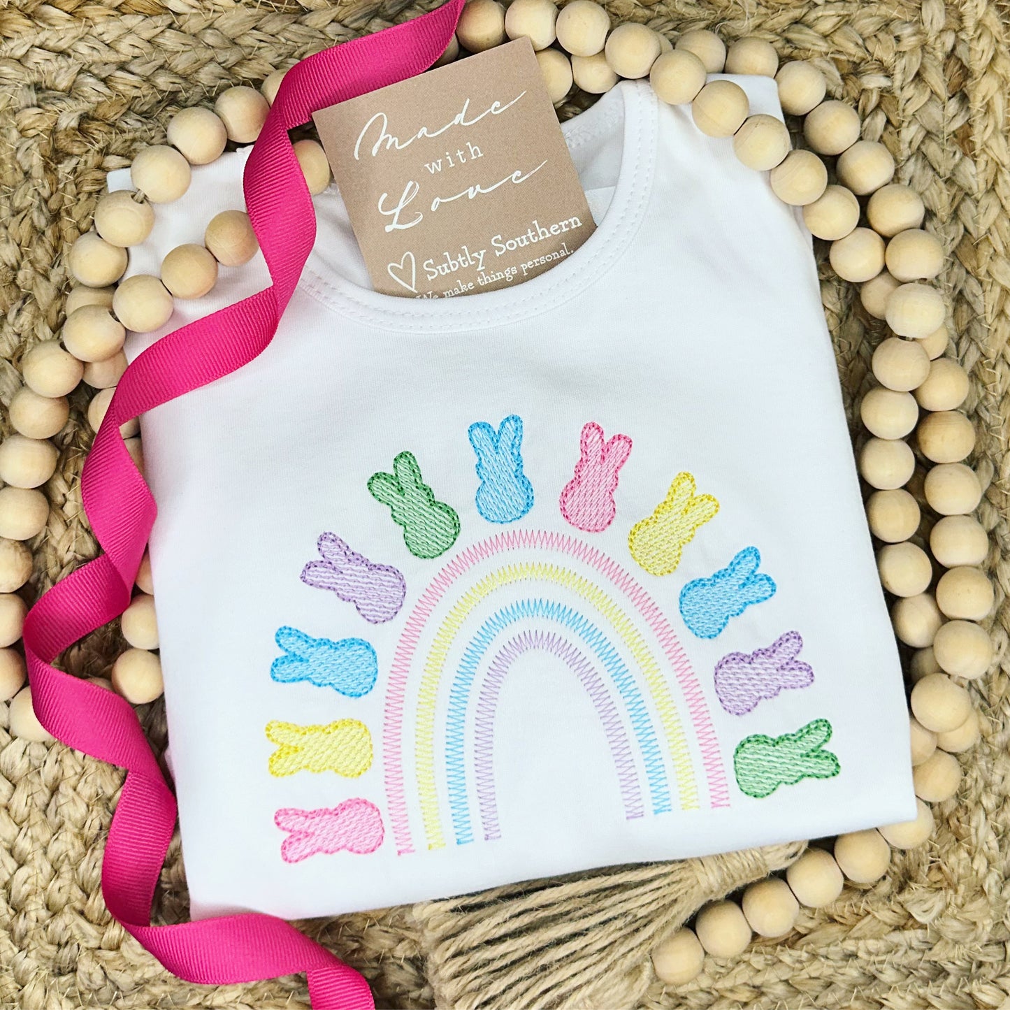 Ready to ship! Size 18m - Little Bunny Rainbow Ruffle Romper