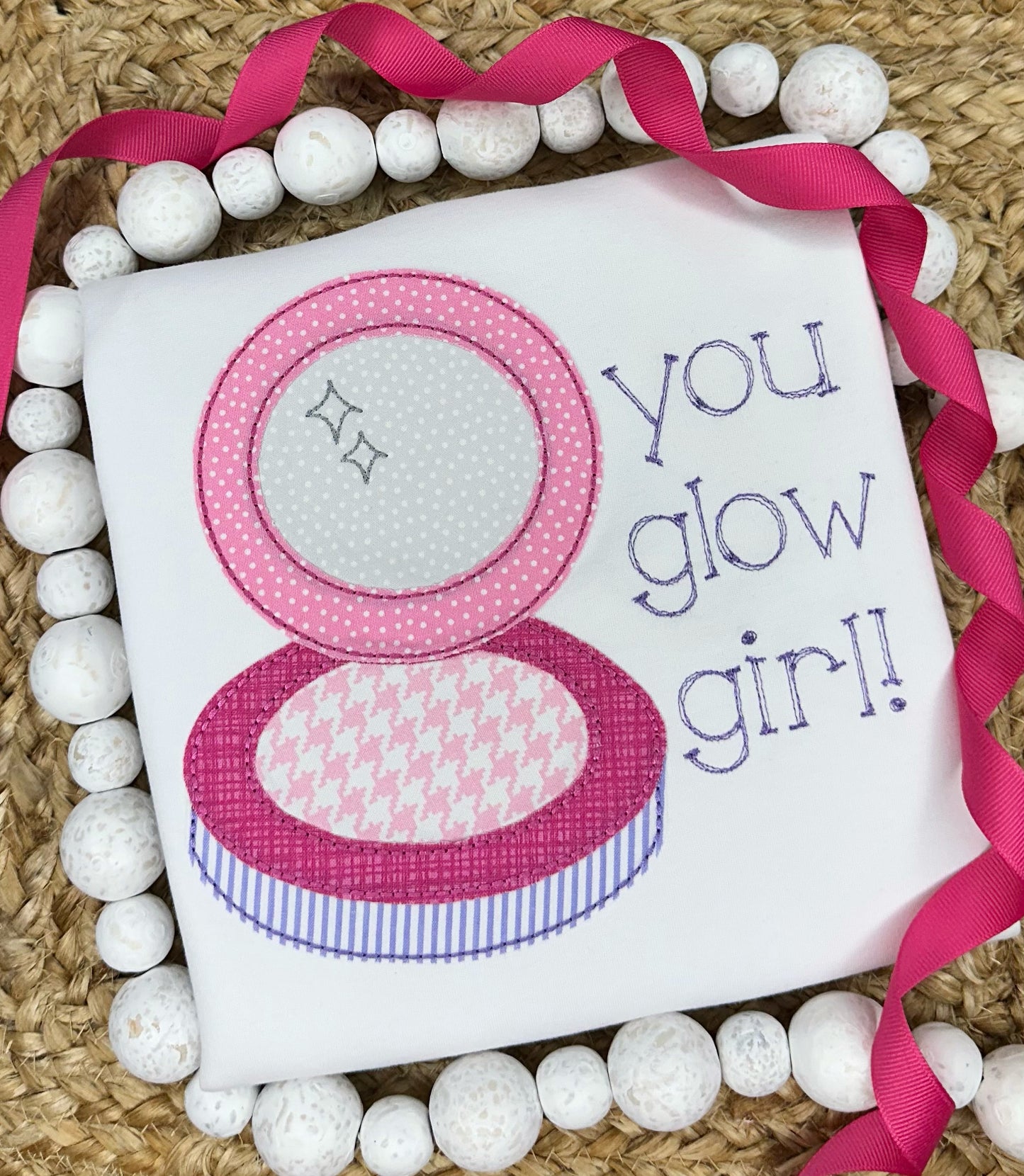 Ready to ship! Size 4T - You Glow Girl Makeup Compact Ruffle Shirt