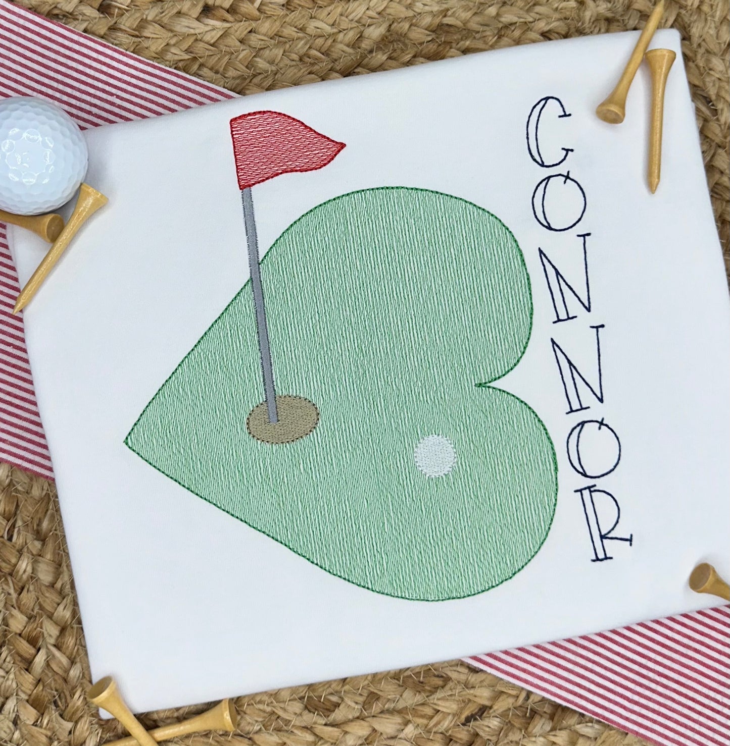 Golf Heart Sketch Stitch Shirt