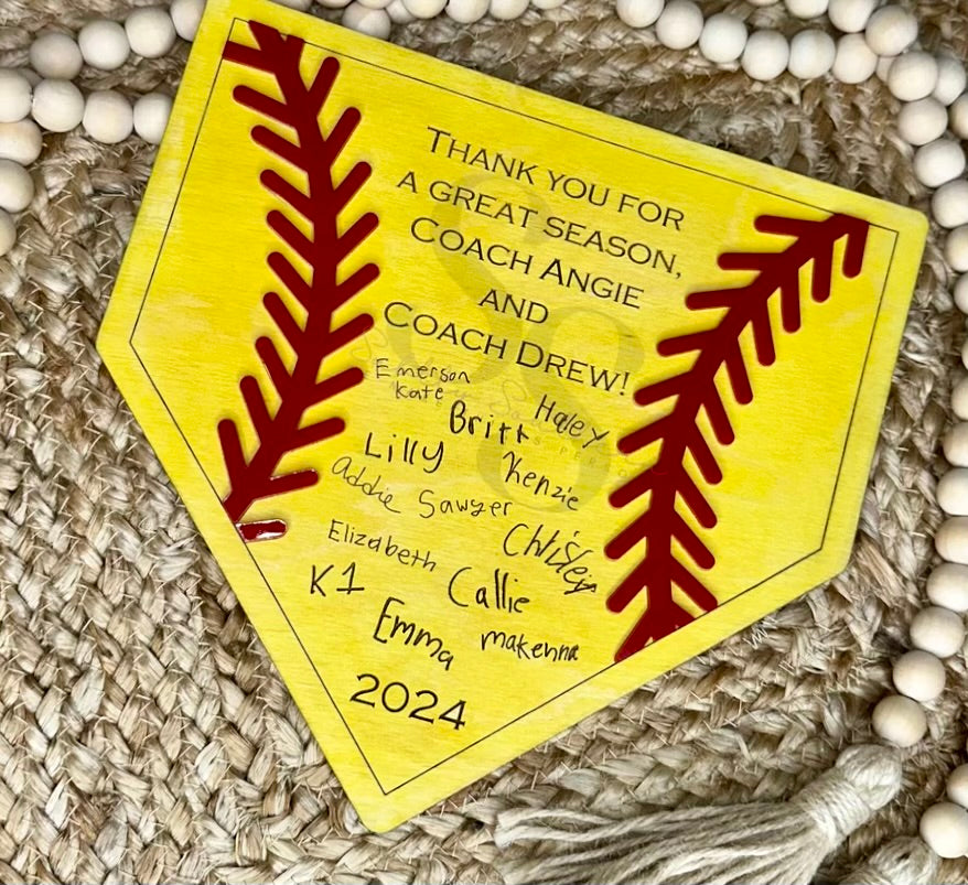 Softball Personalized Home Plate Gift