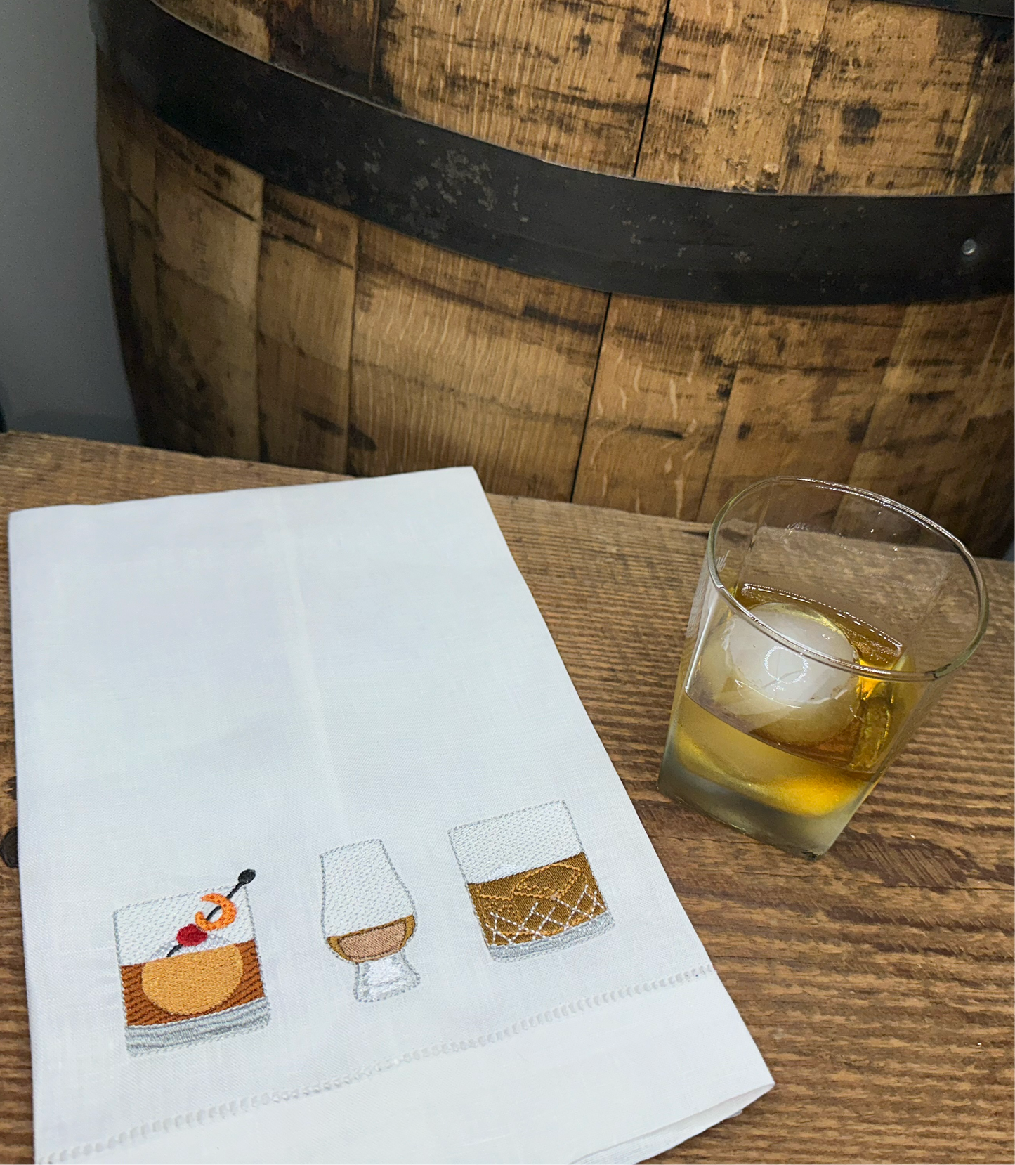 Bar Drinks Tea Towel & Cocktail Napkins