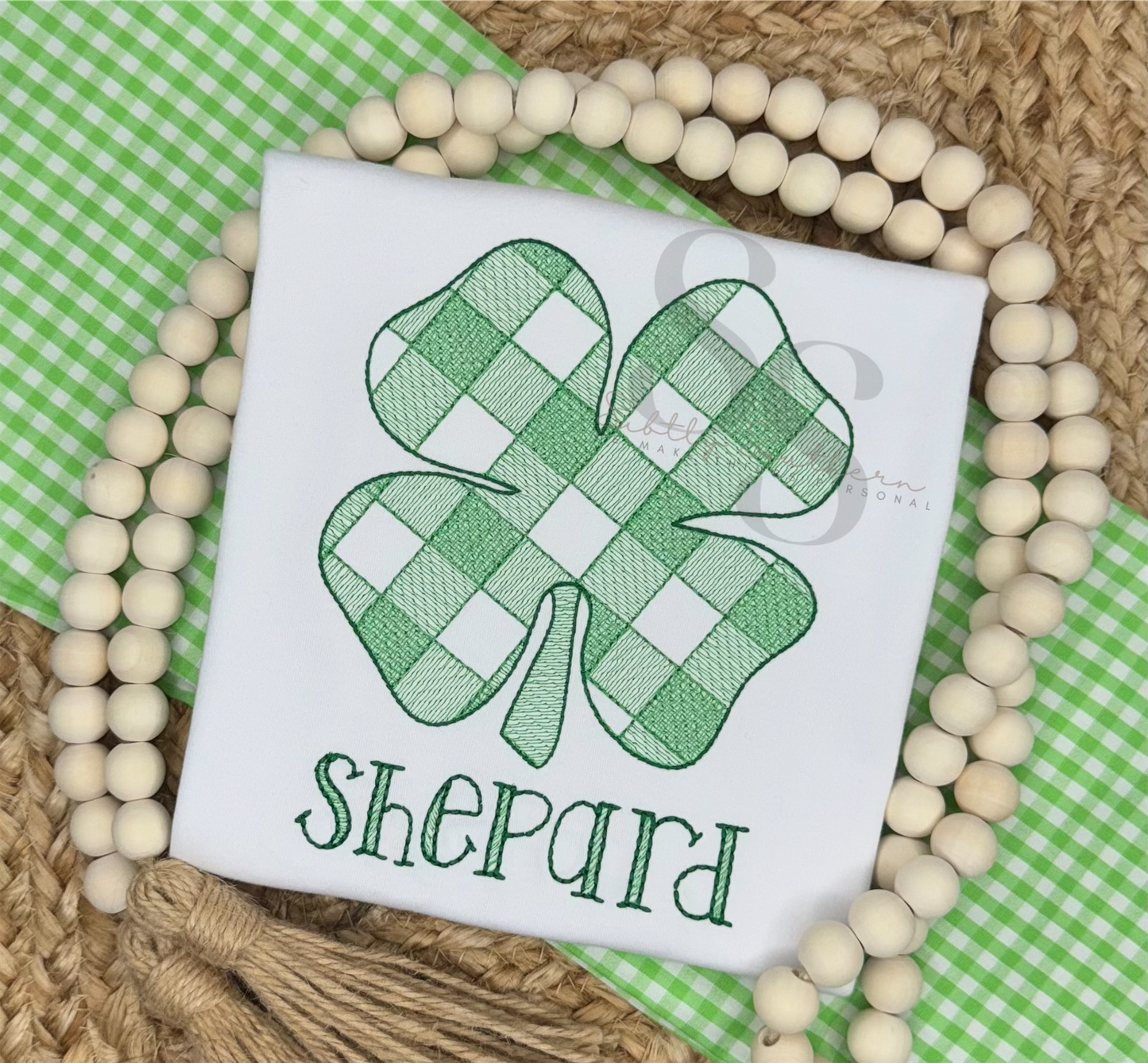 Gingham Four-Leaf Clover Shirt