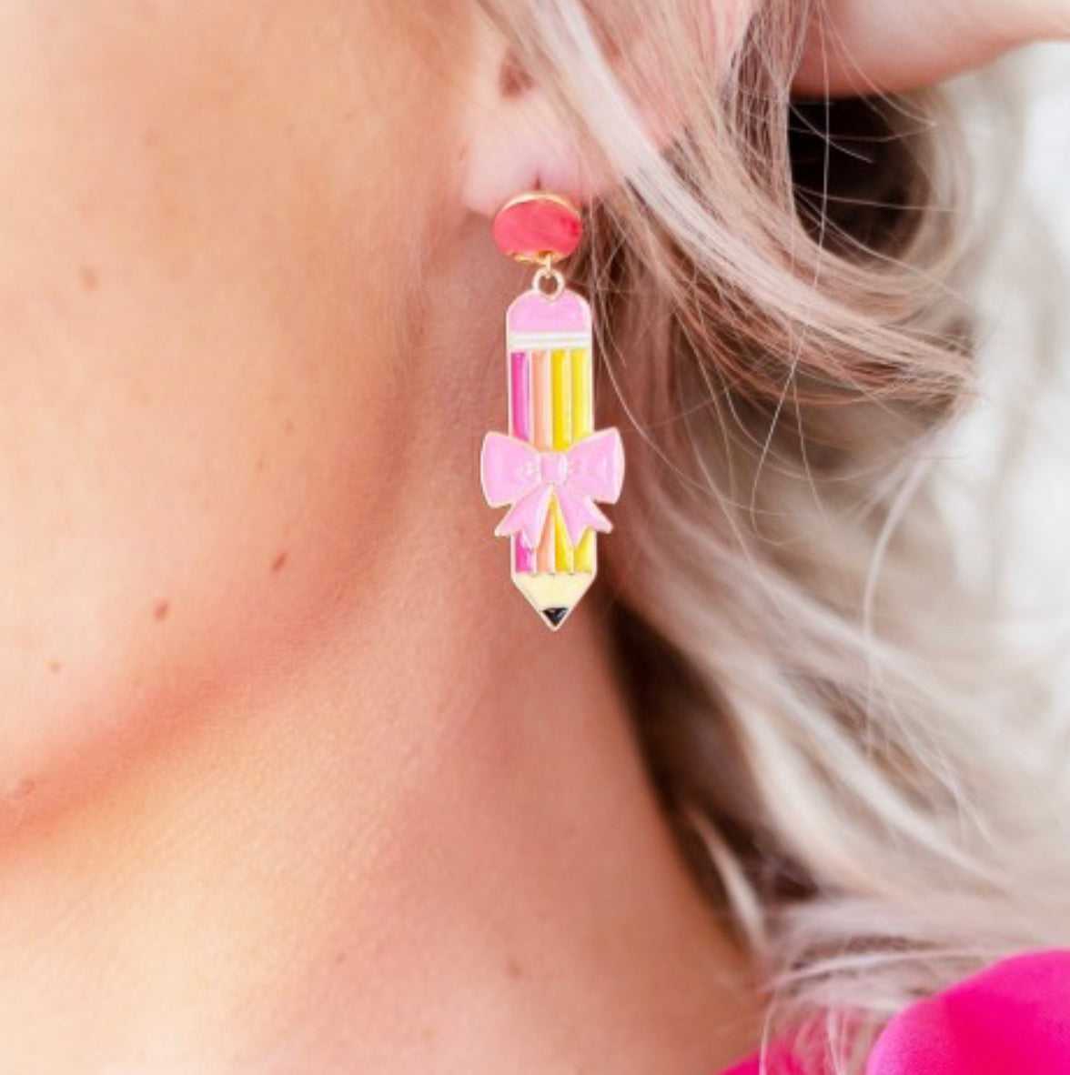 Pencil Enamel Earrings