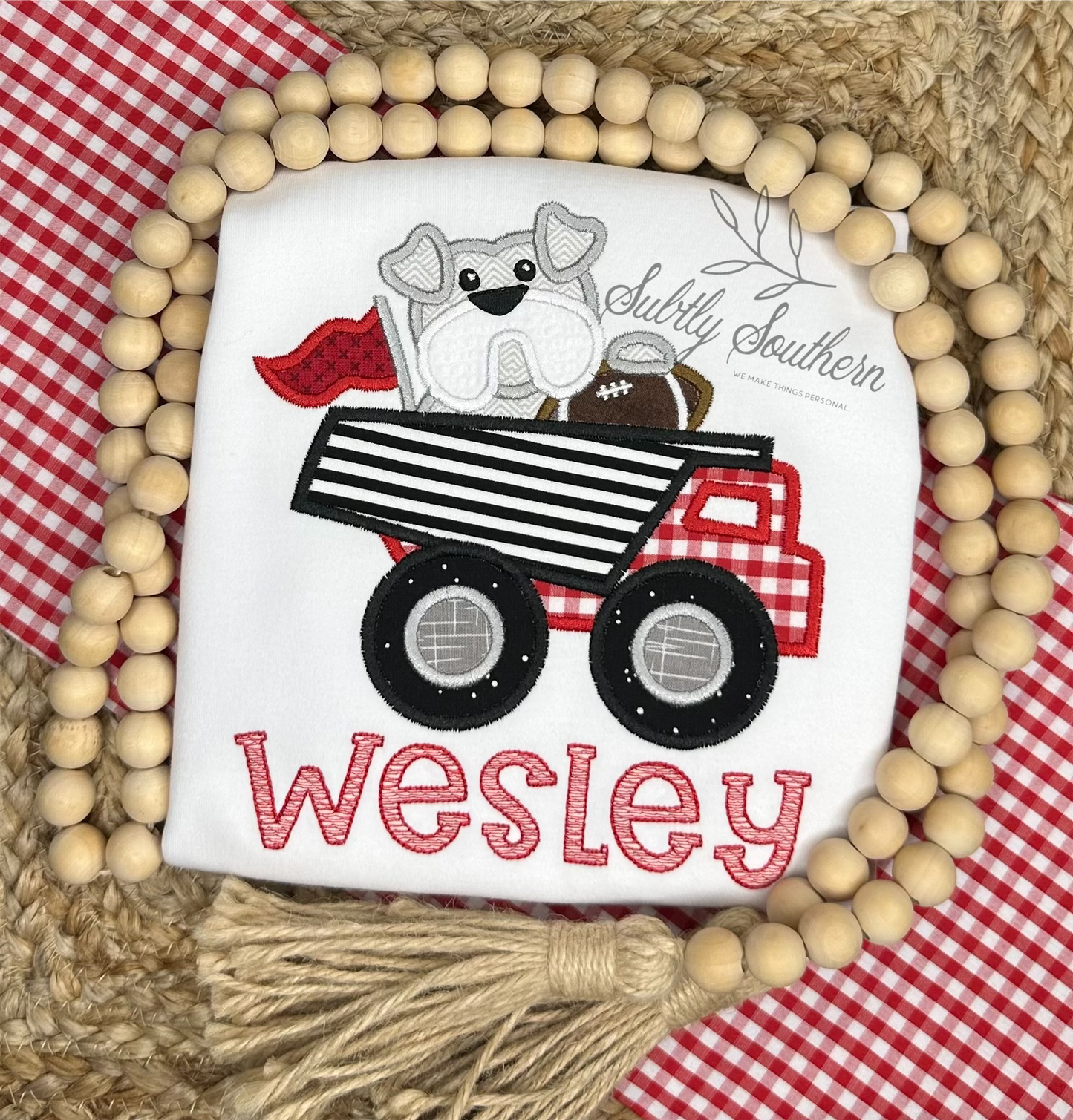 Bulldog Football Dump Truck Shirt