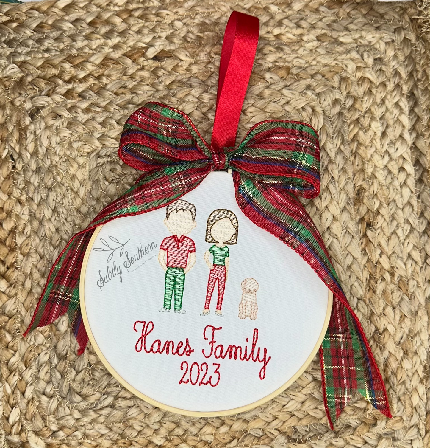 Monogrammed Family Christmas Ornament