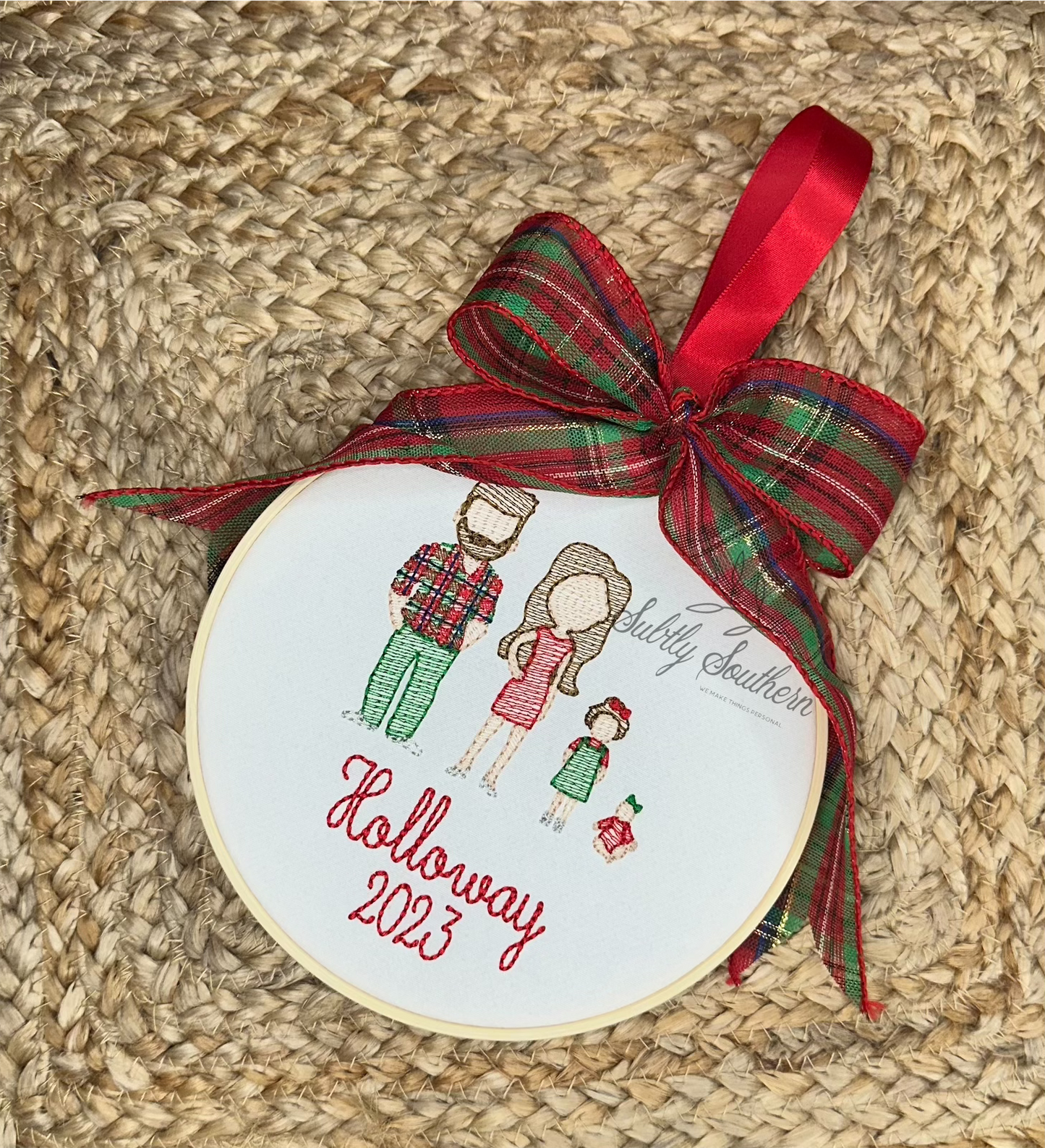 Monogrammed Family Christmas Ornament