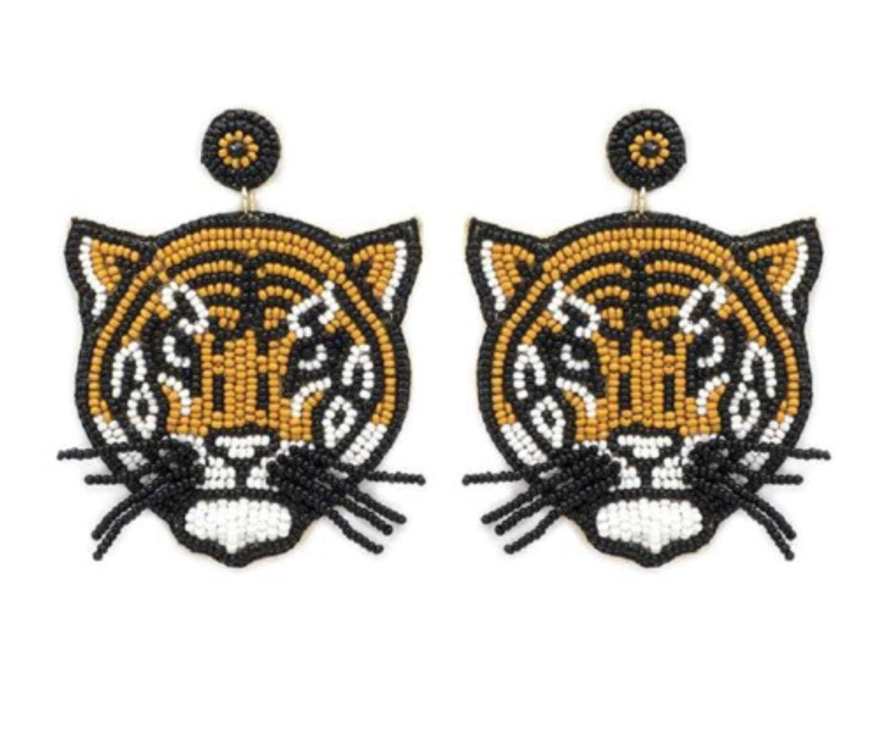 Tiger Beaded Earrings