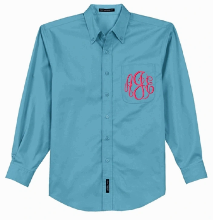 Monogrammed Oversized Button Front Oxford Shirt