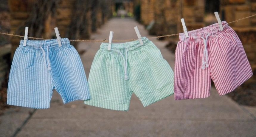Boys' Seersucker Swim Trunks