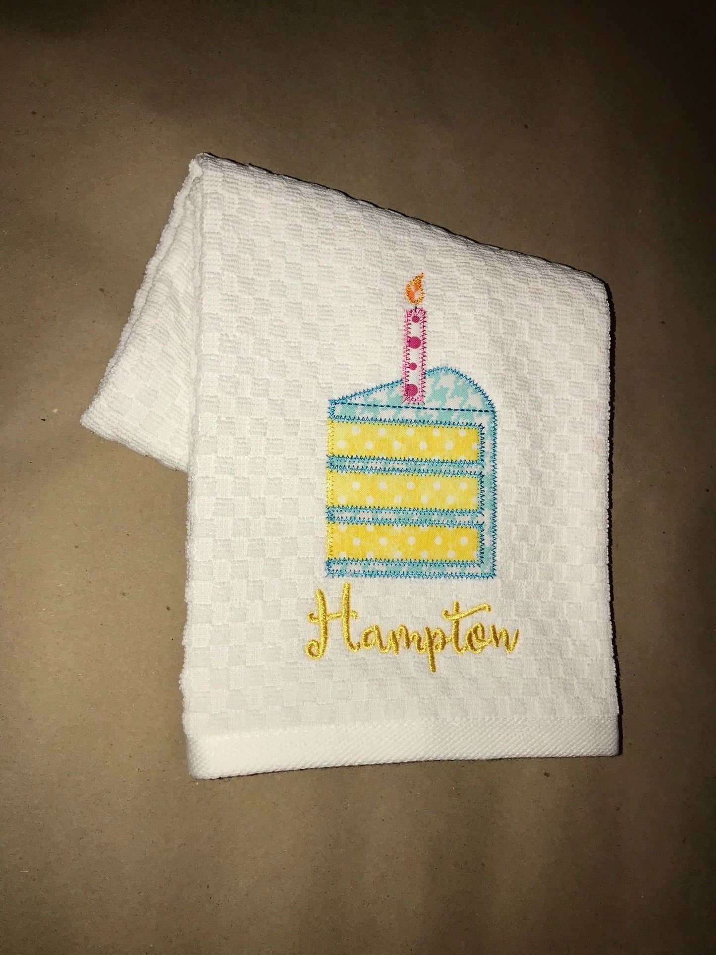 Happy Birthday Slice of Cake Appliqué