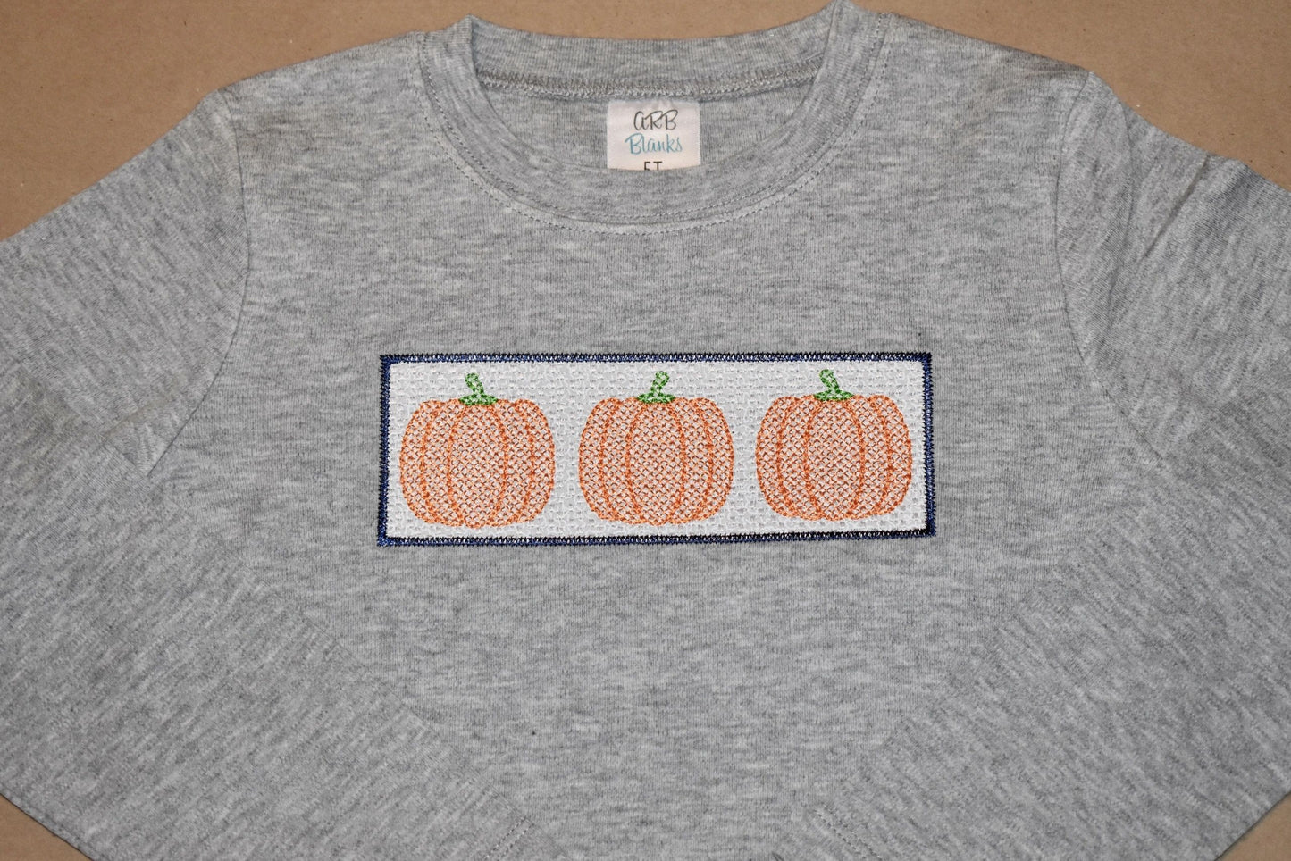 Pumpkin Trio Faux Smock Shirt