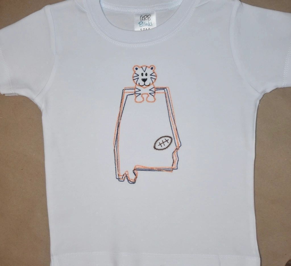Tiger Football Alabama State Outline Shirt