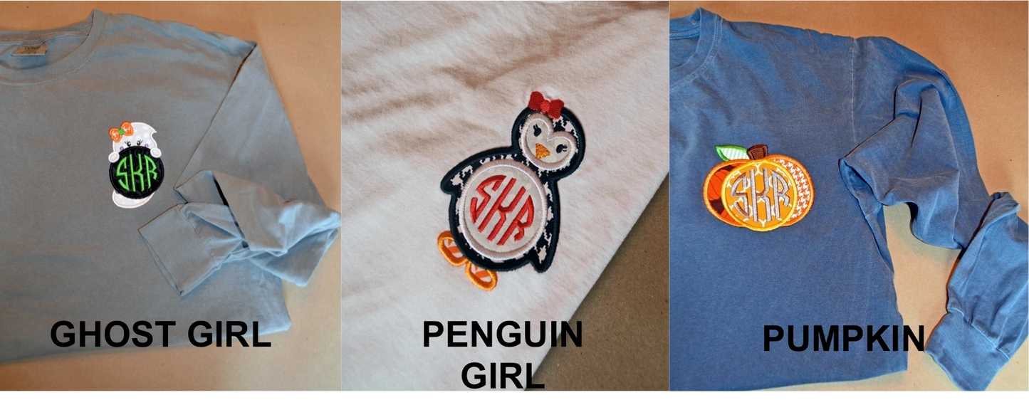 Holiday Monogram Long Sleeve Adult Tee