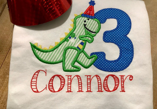 Dino-mite Dinosaur Birthday Appliqué Shirt