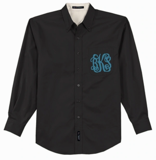 Monogrammed Oversized Button Front Oxford Shirt