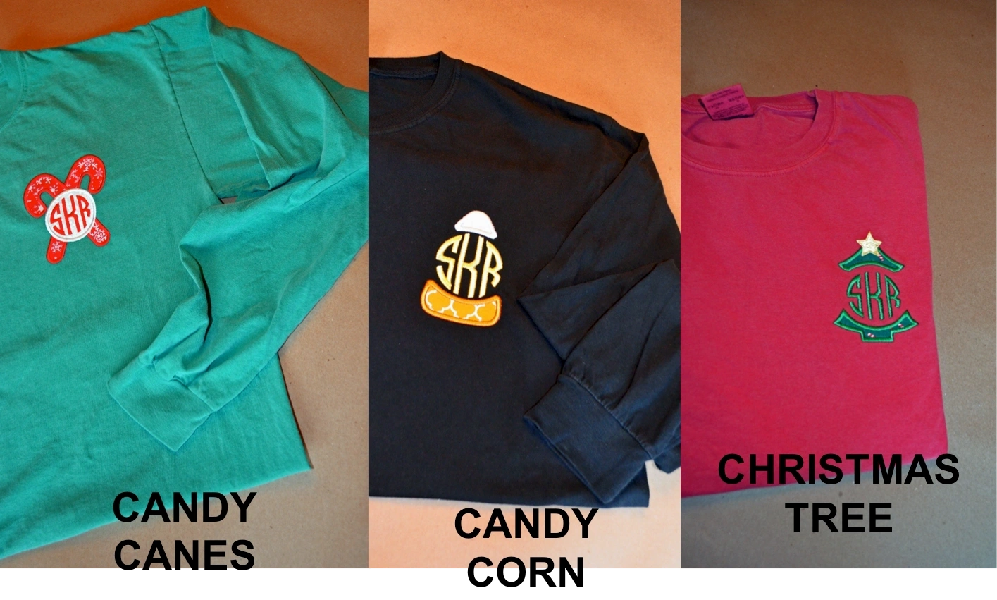 Holiday Monogram Long Sleeve Adult Tee