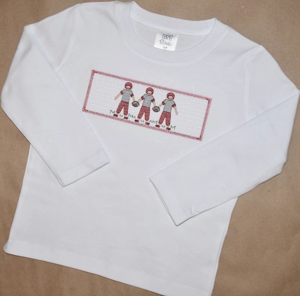 Football Player Trio Faux Smock Shirt
