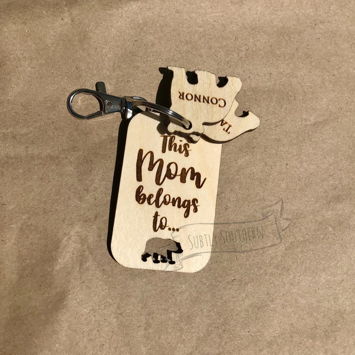 This Mom/Dad Belongs to Bears Keychain