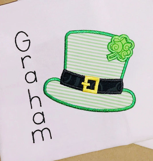 St. Patrick's Day Leprechaun Hat Appliqué Shirt