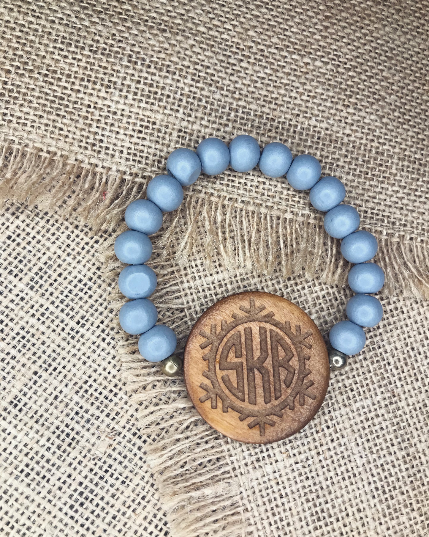 Personalized Wooden Pendant Bracelet
