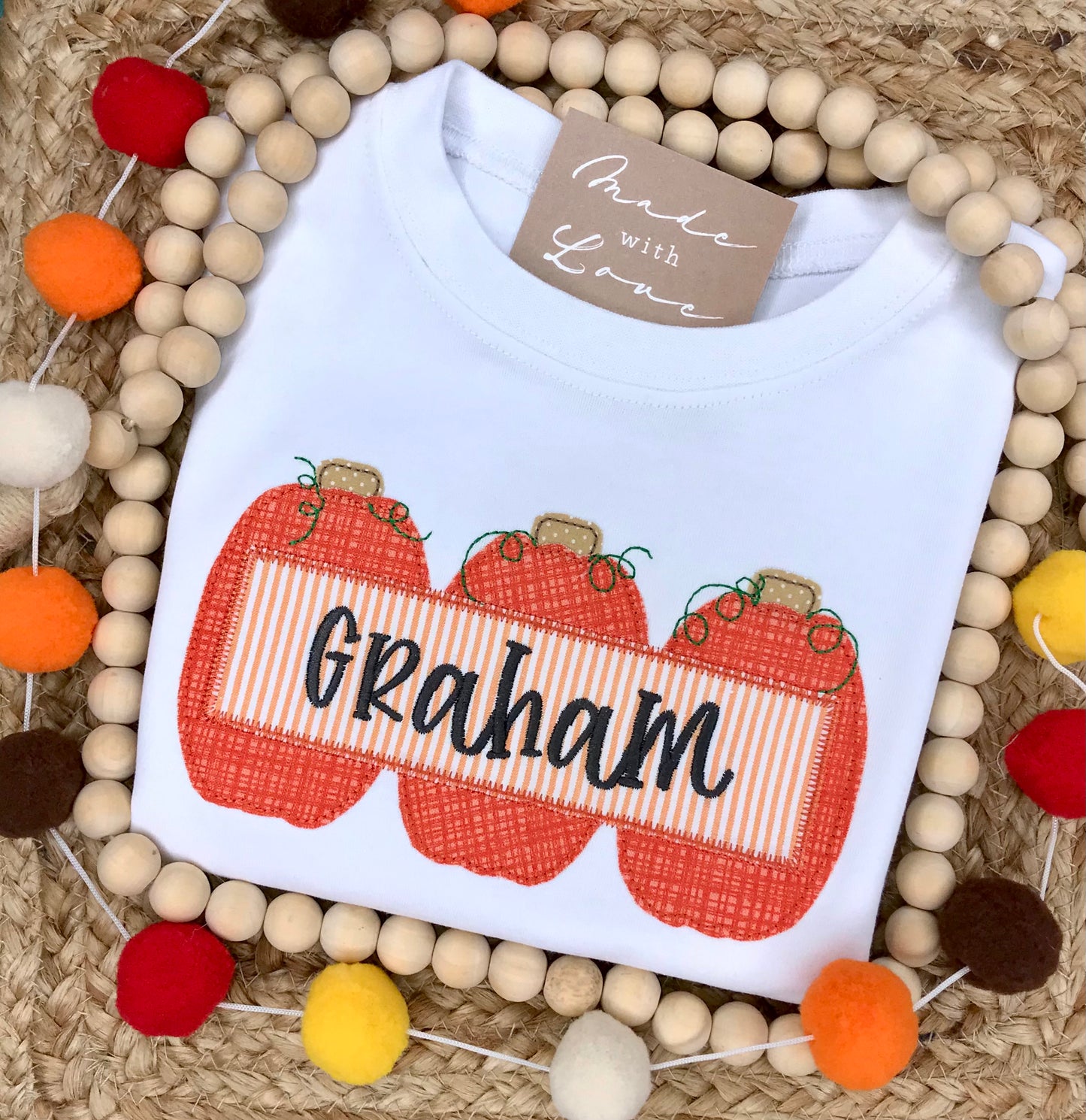 Pumpkin Trio with Name Plaque Shirt