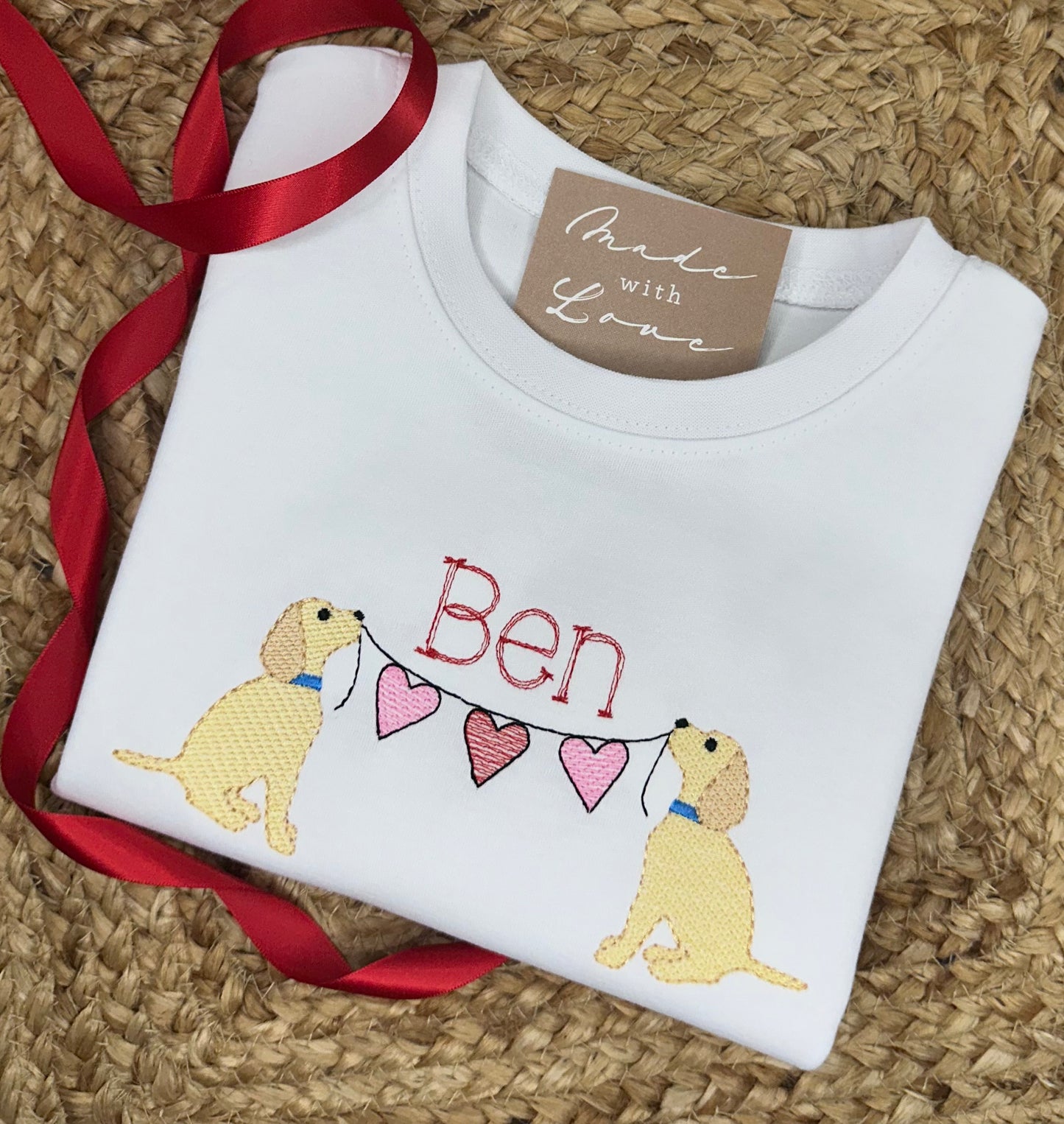 Puppies with Heart Banner Shirt