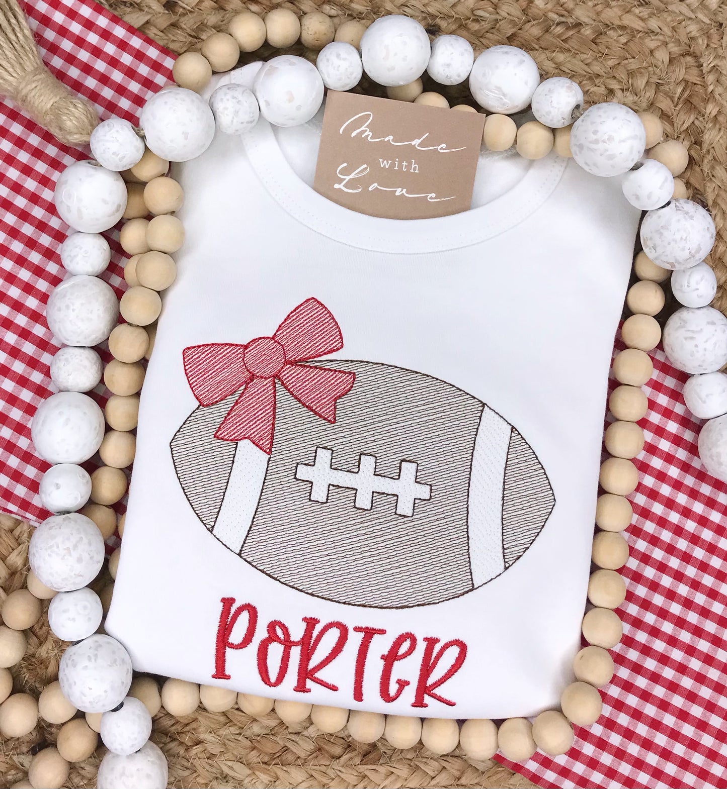 Simple Sketch Football with Bow Shirt