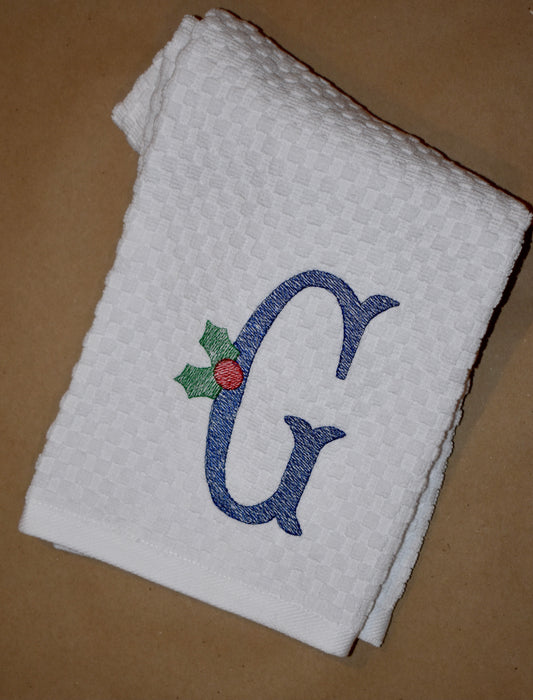 Holiday Holly Alphabet Kitchen Towel