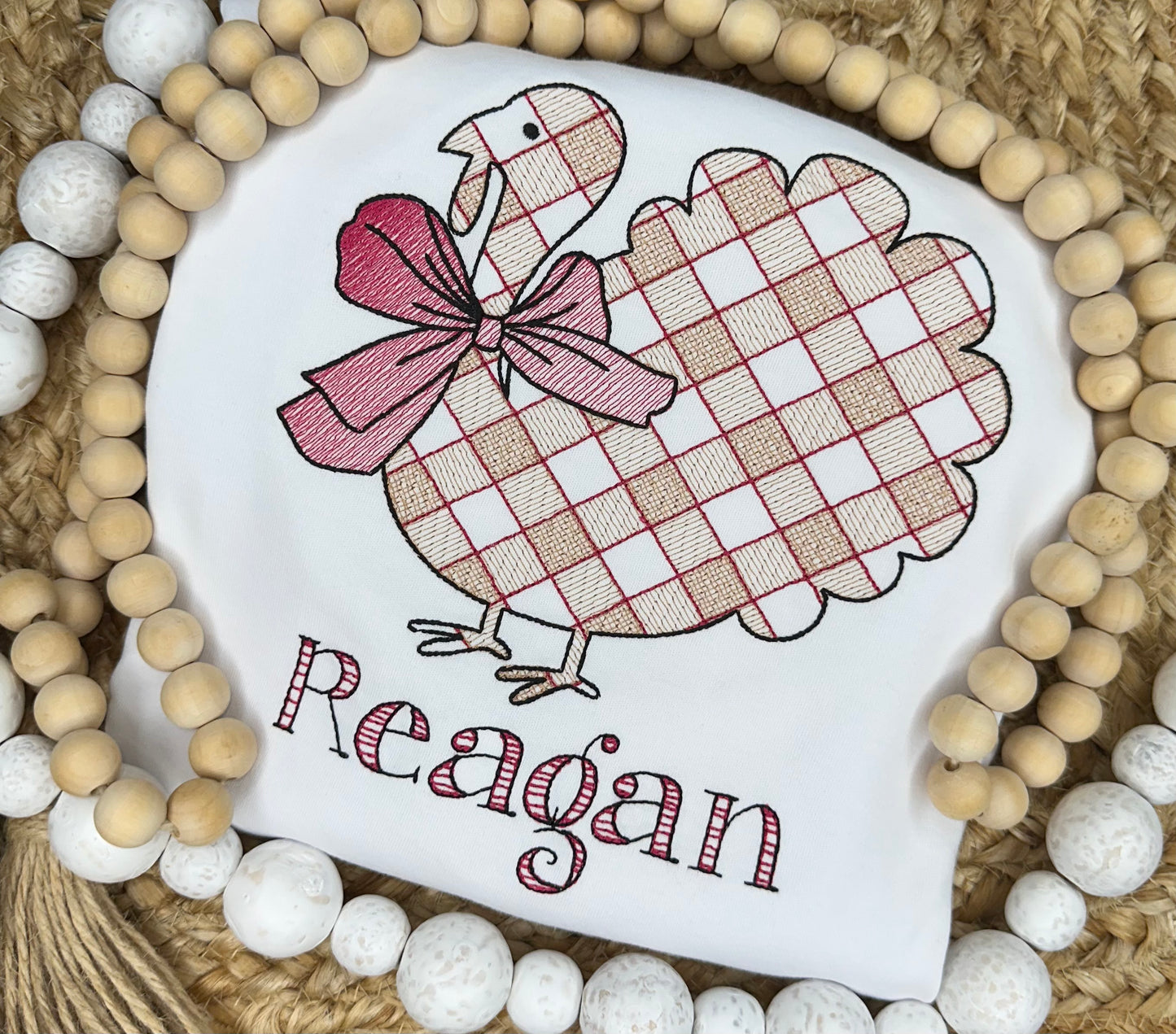 Gingham Turkey with Bow Shirt