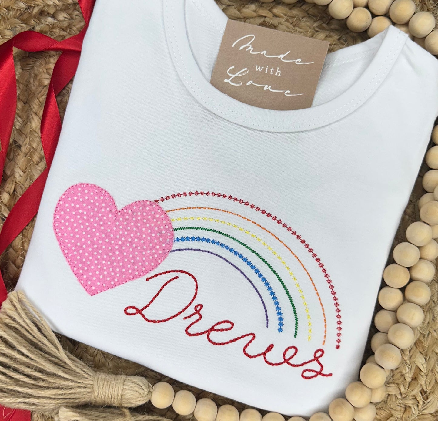 Heart with Motif Rainbow Shirt