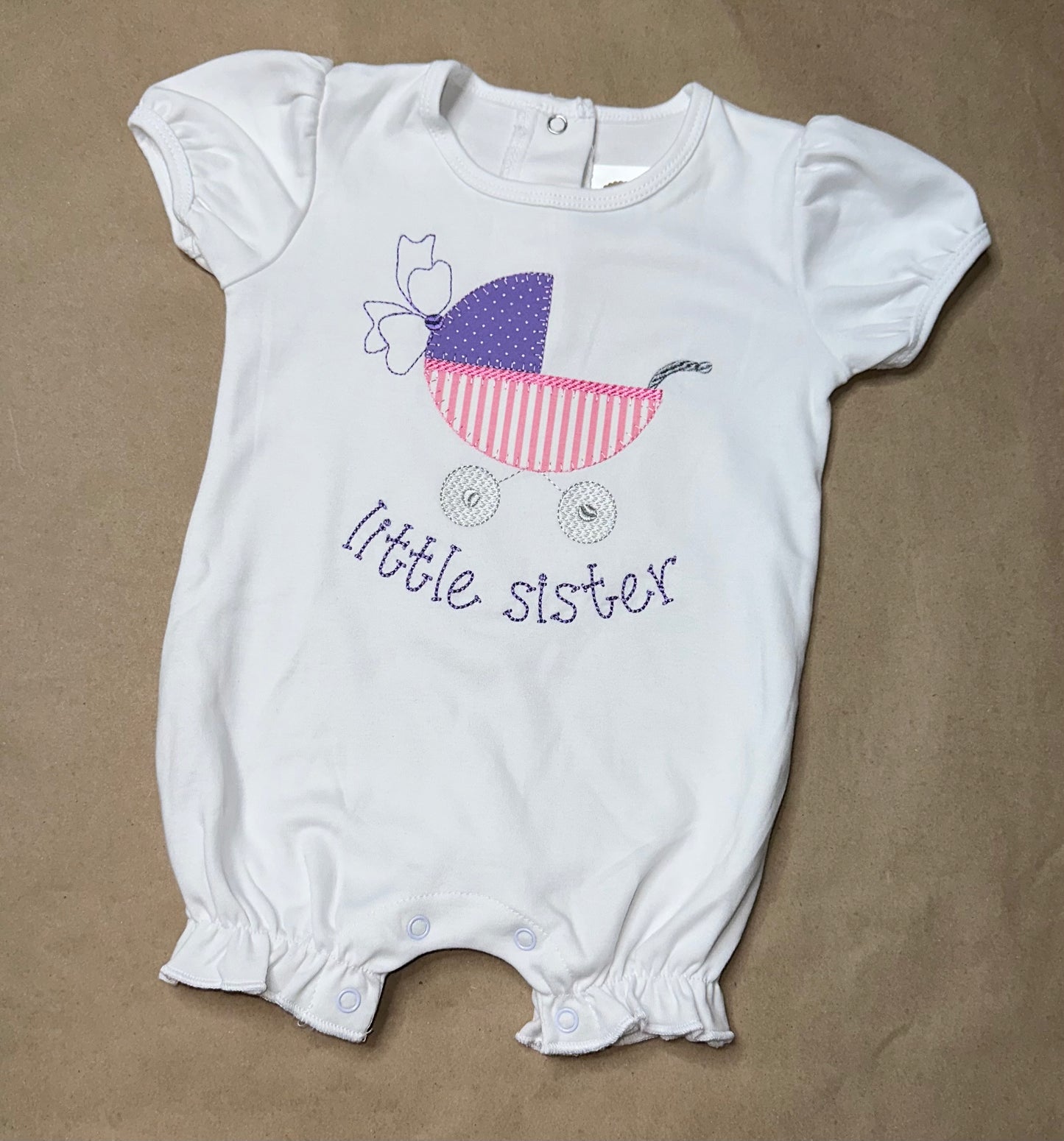Ready to ship! Size 6m - Little Sister Ruffle Romper
