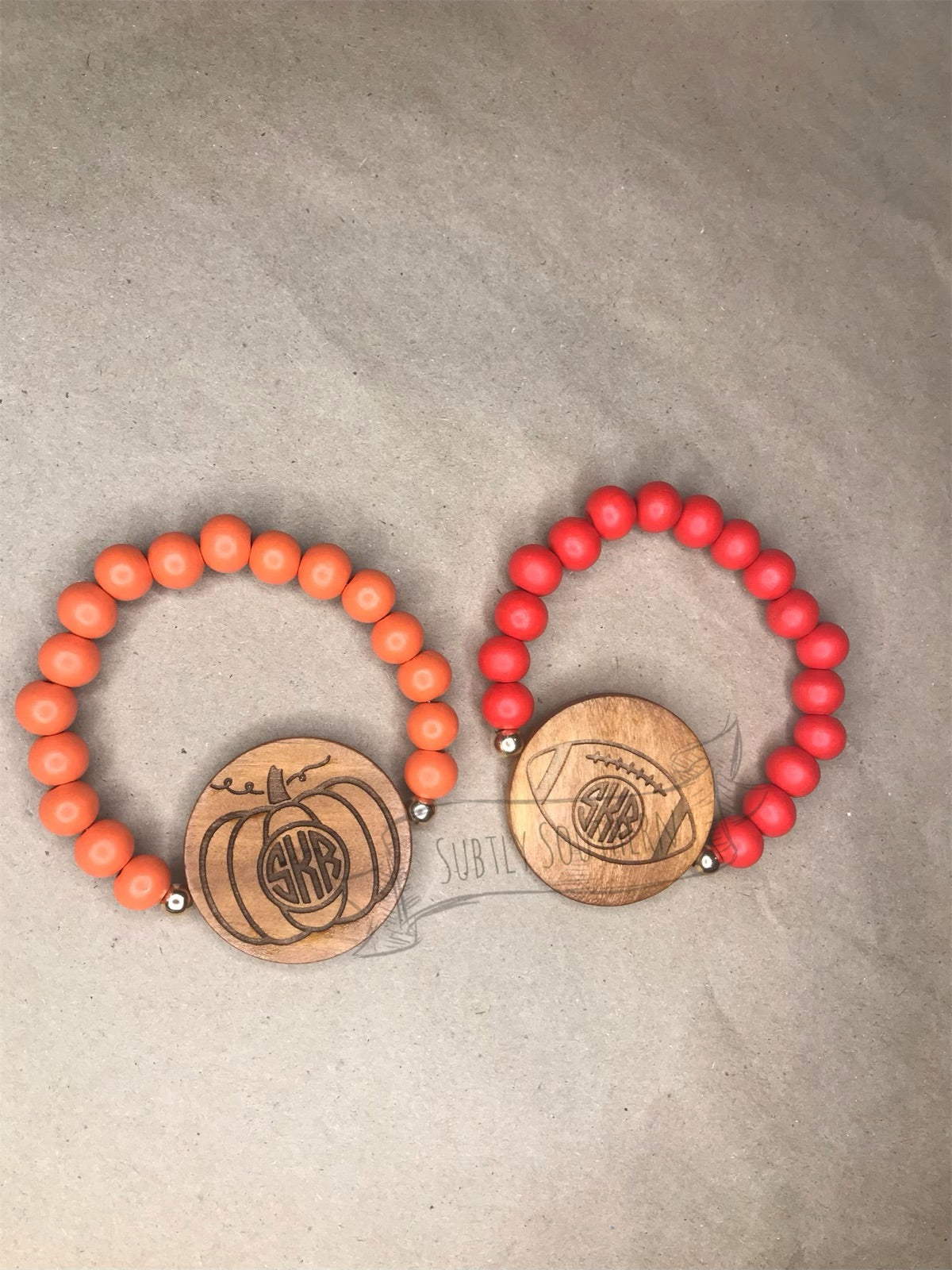 Personalized Wooden Pendant Bracelet