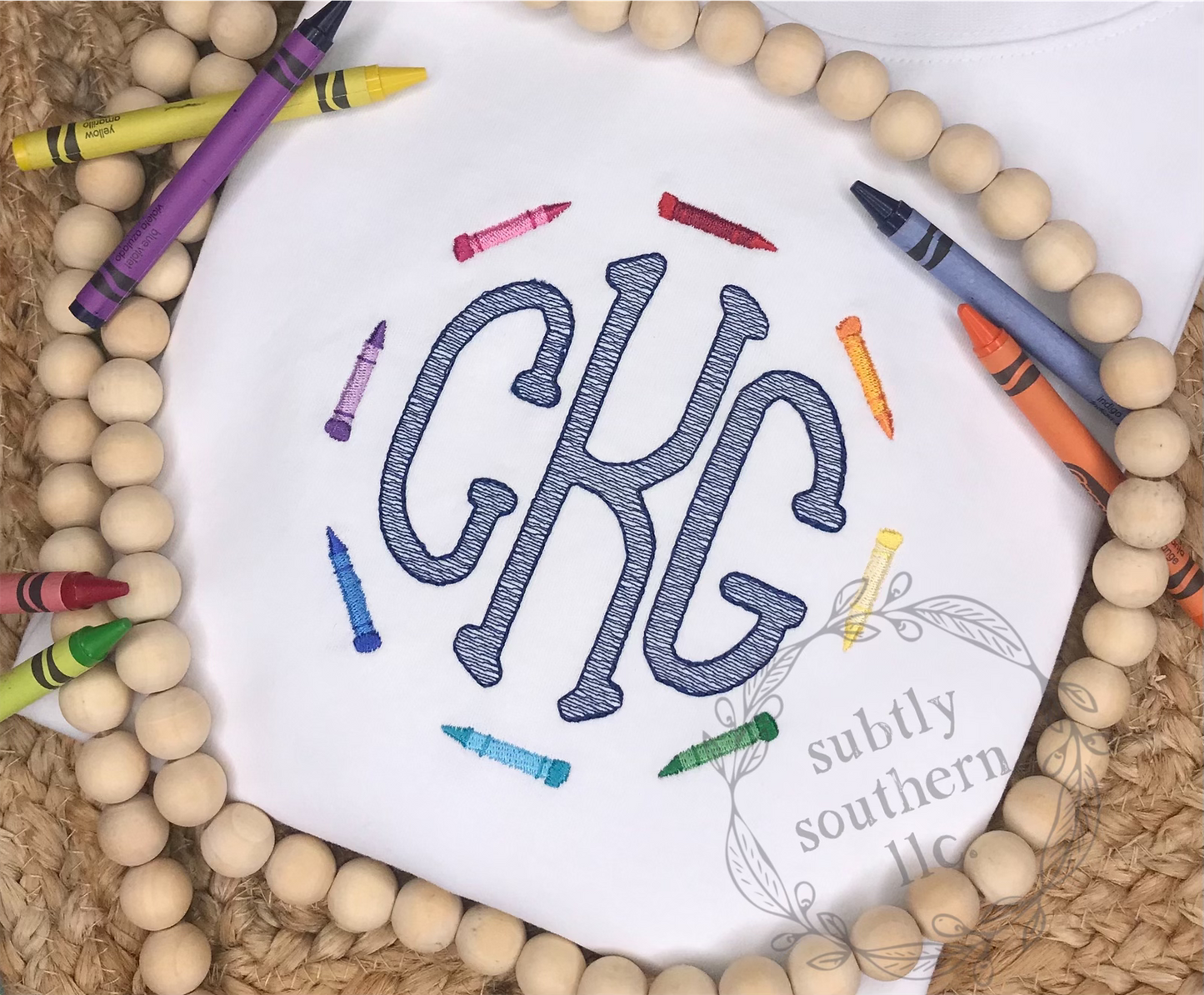 Crayon Monogram Frame Shirt