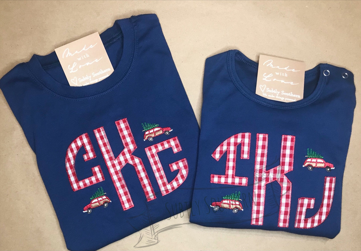 Holiday Family Wagon Monogrammed Shirt