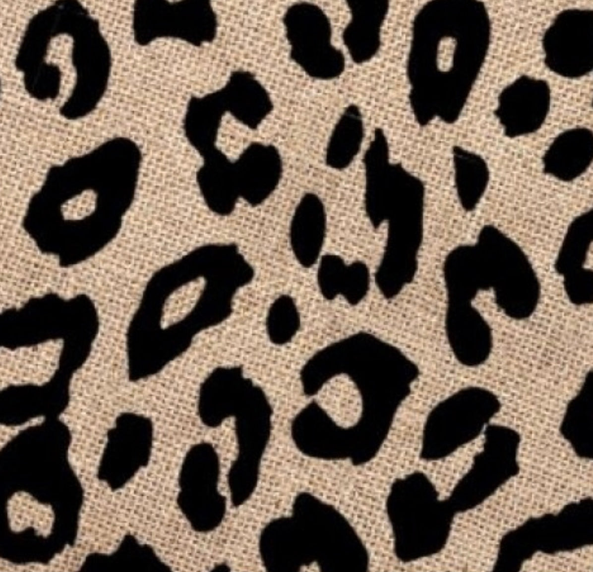 Leopard Burlap Zip Pouch