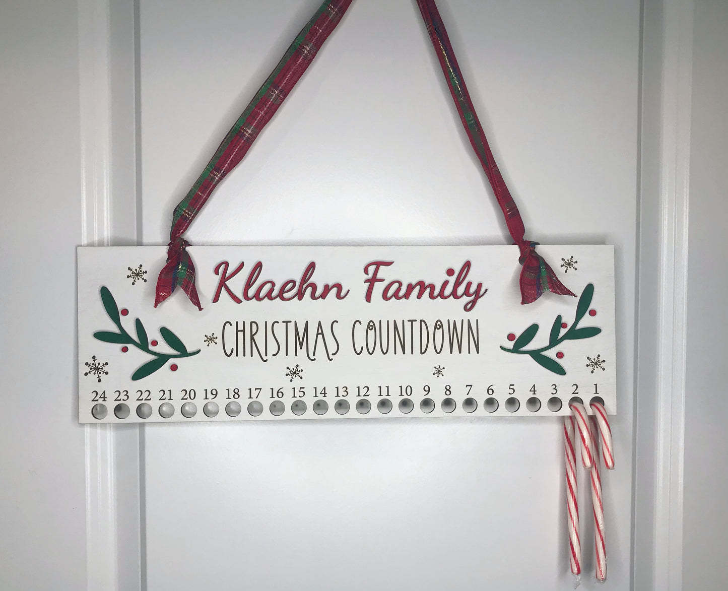 Candy Cane Christmas Countdown Board