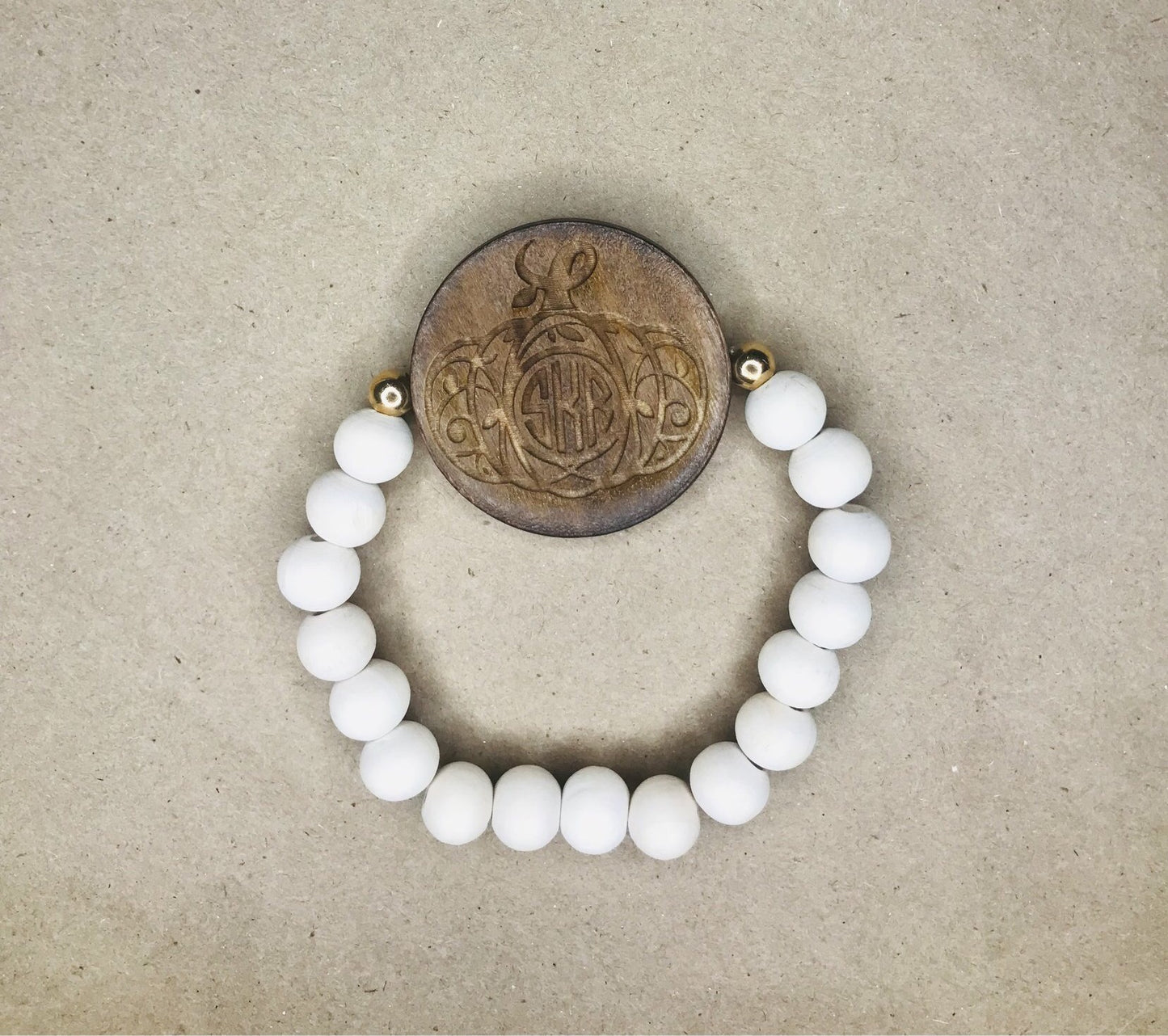 Personalized Wooden Pendant Bracelet