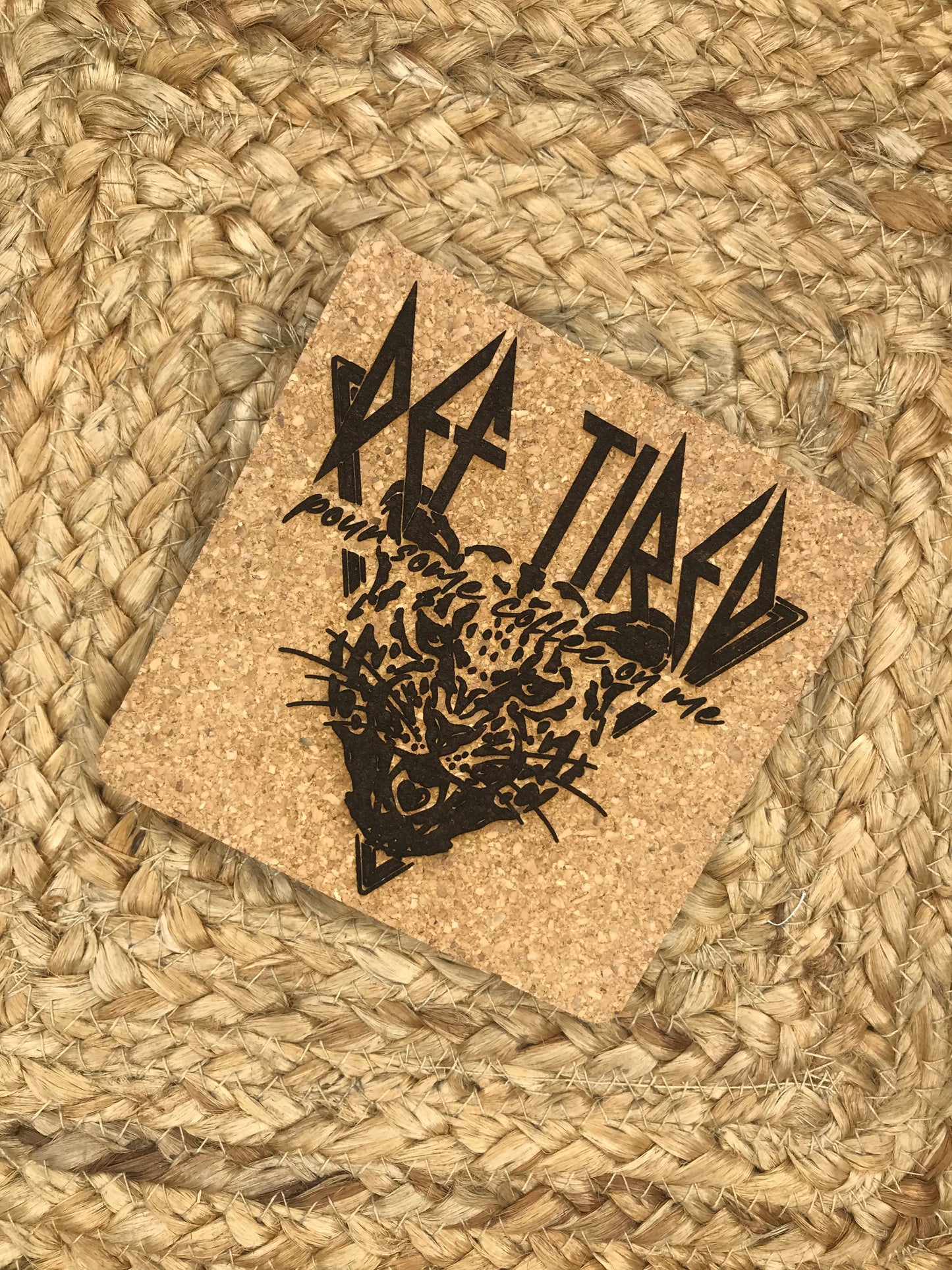 Def Tired Cork Coasters