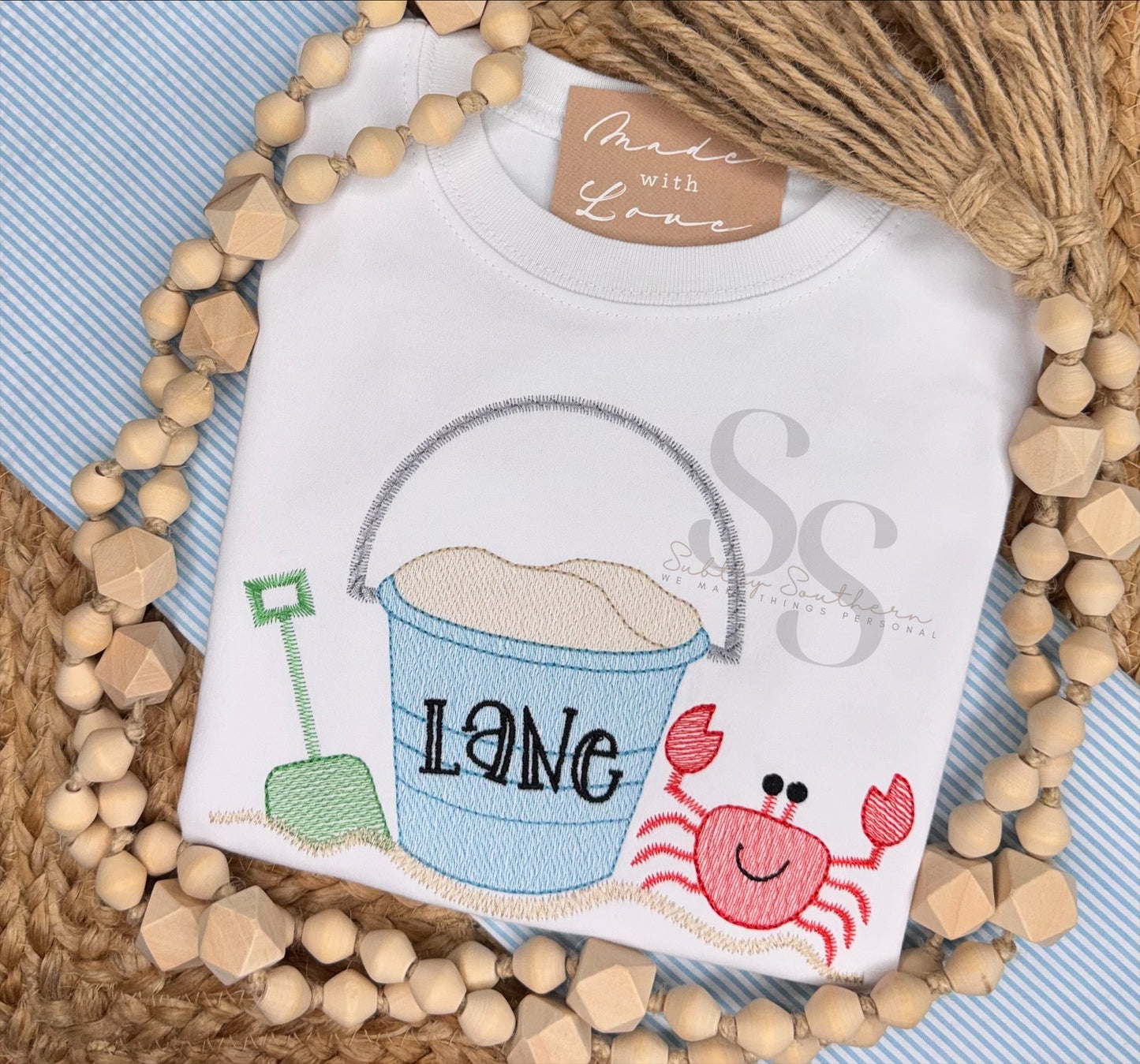 Beach Fun Sand Pail and Crab Shirt