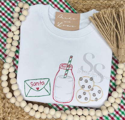 Santa Letter, Milk, and Cookies Shirt