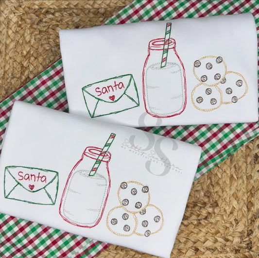 Santa Letter, Milk, and Cookies Shirt