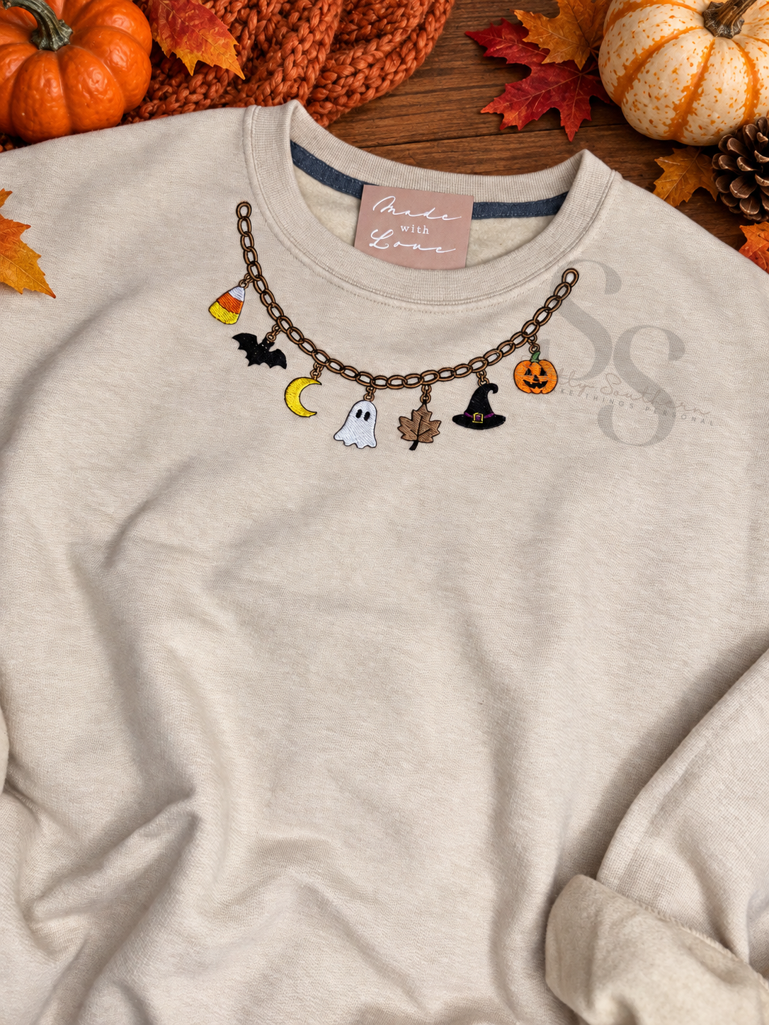 Halloween Charm Necklace Sweatshirt