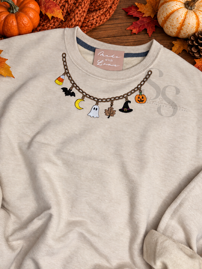 Halloween Charm Necklace Sweatshirt